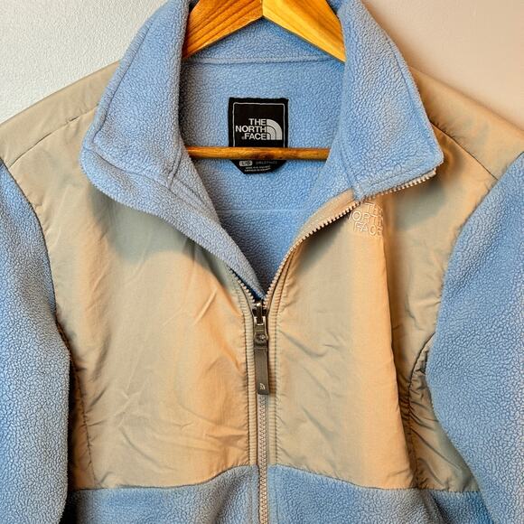 North Face Polartec Blue/ Gray Fleece Jacket Coat Girls Size Large Full Zip - Picture 4 of 9
